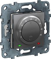 Терморегулятор механический с датчиком без рамки Schneider Electric Unica New 0С +50С алюминий картинка